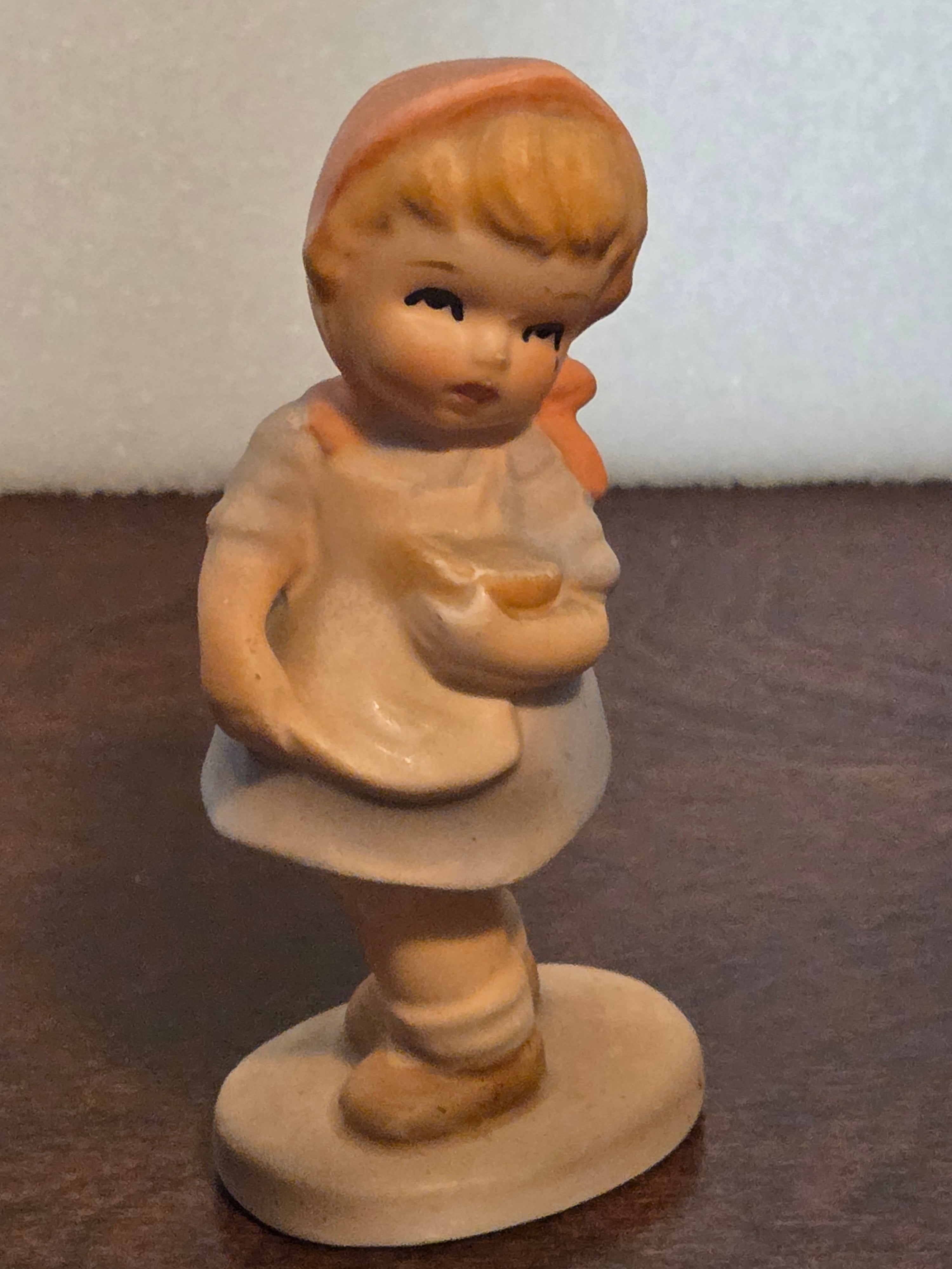 Vintage Lefton China Figurines Set of 3 Hand Painted Japan Children Dutch Style 1950s