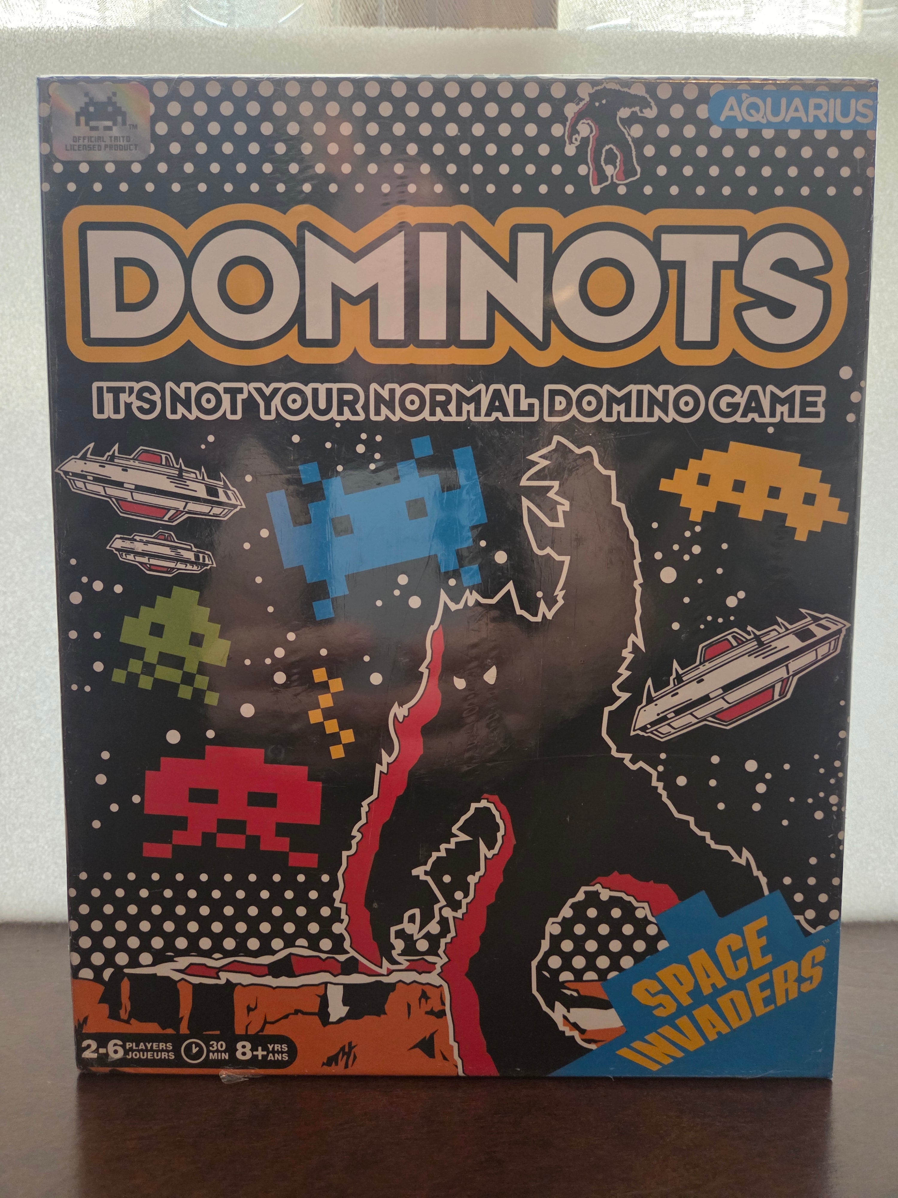 Dominots Space Invaders Board Game Aquarius 92 Tiles New Sealed