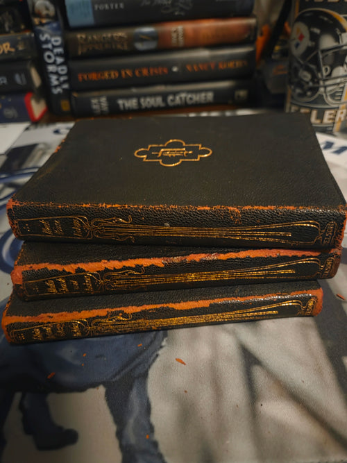 Antique Charles Dickens Leather Book Set (3 Vol) – Nelson’s Edition De Luxe c.1900